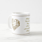 Gold Glitzer Blühe Valentinstag Tasse (Vorderseite Links)