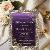 Gold Glitzer Blumenrahmen Lila Bezahlung Einladung