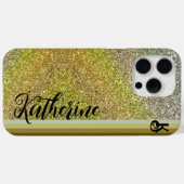 Gold Glitzer Blush Monogram Case-Mate Case-Mate iPhone Hülle (Rückseite (Horizontal))