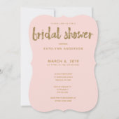 Gold Glitzer Blush Pink Brautparty Einladung (Vorderseite)