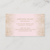 Gold Glitzer Blush Pink Moderne Makeup Künstlerin Visitenkarte (Rückseite)
