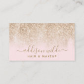 Gold Glitzer Blush Pink Moderne Makeup Künstlerin Visitenkarte (Vorderseite)