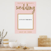 Gold Glitzer Blush Pink Wedding Foto Booth Prop Poster (Küche)