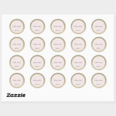 Gold Glitzer & Blush Pink Wedding Monogram Runder Aufkleber (Blatt)