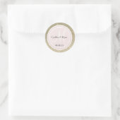 Gold Glitzer & Blush Pink Wedding Monogram Runder Aufkleber (Tasche)