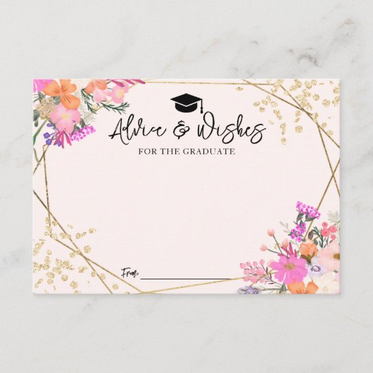 Gold Glitzer Blütenfarbe Abschluss Beratung Begleitkarte (Vorderseite)