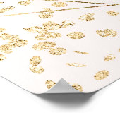 Gold Glitzer Blütenfarbe Abschluss Empfang Poster (Ecke)