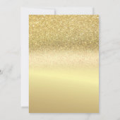 Gold Glitzer Bokeh Ombre, Tiara, Quinceañera Party Einladung (Rückseite)