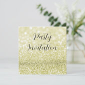 Gold Glitzer Bokeh & Stilettos Geburtstag Einladung (Stehend Vorderseite)