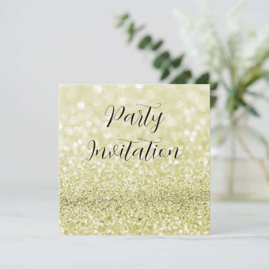 Gold Glitzer Bokeh & Stilettos Geburtstag Einladung (Stehend Vorderseite)