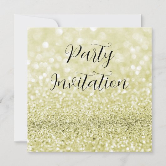 Gold Glitzer Bokeh & Stilettos Geburtstag Einladung (Vorderseite)