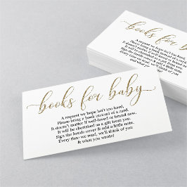 Gold Glitzer Book Request - Baby Shower Einladung