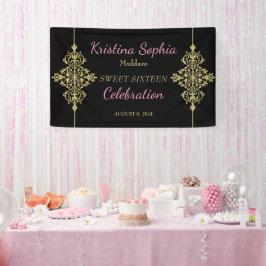 Gold Glitzer Border Party Banner