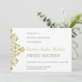 Gold Glitzer Border Party Einladung (Stehend Vorderseite)