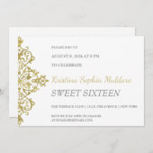 Gold Glitzer Border Party Einladung (Vorne/Hinten)