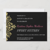 Gold Glitzer Border Party Einladung (Vorderseite)