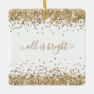 Gold Glitzer Borders Alles Gute im Jahr Keramikornament