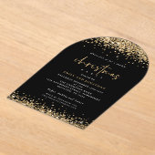 Gold Glitzer Borders Christmas Party Black Acrylic Acryleinladungen (Ablage )