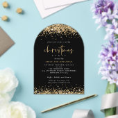 Gold Glitzer Borders Christmas Party Black Acrylic Acryleinladungen (Insitu (Hochzeit))