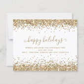 Gold Glitzer Borders Happy Holidays Card (Vorderseite)