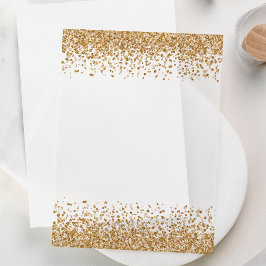 Gold Glitzer Borders Wedding Vellum Pergament Einladungen
