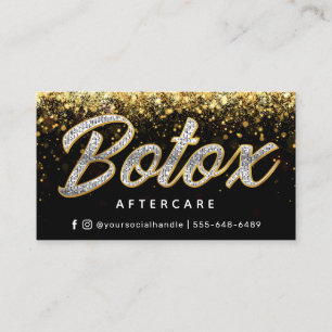 Gold Glitzer Botox Aftercare Card Visitenkarte