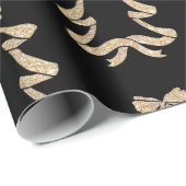 Gold Glitzer Bow Weihnachtsbaum Geschenkpapier (Rolleneckpunkt)