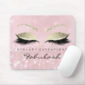Gold Glitzer Branding Beauty Studio Lashes Pink Mousepad (Mit Mouse)
