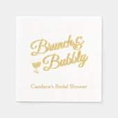 Gold Glitzer Brautparty Napkins Serviette (Vorderseite)