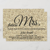 Gold Glitzer Brautparty Zukunft Frau Einladung (Vorne/Hinten)