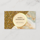 Gold Glitzer Brawn Marbour Salon Makeup Artist Visitenkarte (Vorderseite)