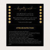 Gold-Glitzer bricht Aftercare-Loyalität in einem Visitenkarten (Innenseite Aufgefaltet)