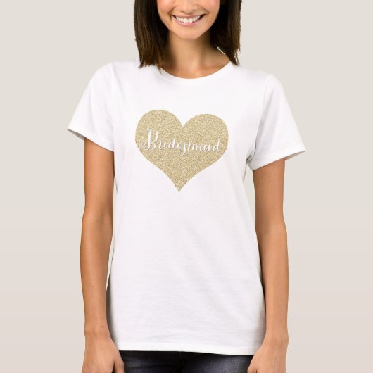 Gold Glitzer Bridesmaid Shirt (Vorderseite)