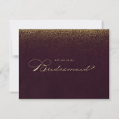 Gold Glitzer Bridesmaid Vorschlag Note Card Mitteilungskarte (Vorderseite)