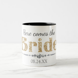 Gold Glitzer Bridge und Diamonds Zweifarbige Tasse