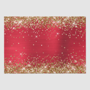 Gold Glitzer Bright Red Ombre Foil Seidenpapier
