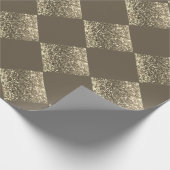 Gold Glitzer Brown Abstrakt Chic Geschenkpapier (Ecke)