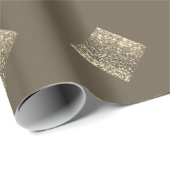 Gold Glitzer Brown Abstrakt Chic Wrapping Paper Geschenkpapier (Rolleneckpunkt)