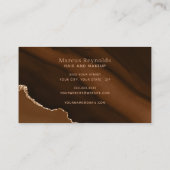 Gold Glitzer Brown Marble Agate Visitenkarte (Rückseite)