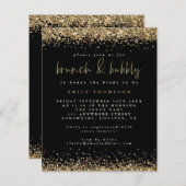 Gold Glitzer Brunch Bubbly Brautparty (Vorne/Hinten)