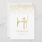 Gold Glitzer Bubbly 30. Party Einladung (Vorderseite)
