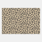 Gold Glitzer Buffalo Kariert Leopard Geschenkpapier Set (Vorderseite 3)