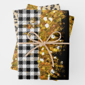 Gold Glitzer Buffalo Kariert Leopard Geschenkpapier Set (Beispiel)