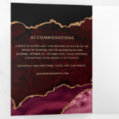 Gold Glitzer Burgundy Agate Geode Wedding Dreifach Gefaltete Einladung (Innen Erste Seite)