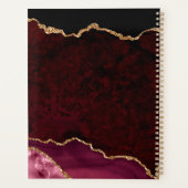 Gold Glitzer Burgundy Agate Wedding Planner Planer (Rückseite)