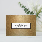 Gold Glitzer Business Custom Geschenkzertifikat (Stehend Vorderseite)