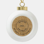Gold Glitzer Business Logo Frohe Weihnachten Keramik Kugel-Ornament (Vorderseite)