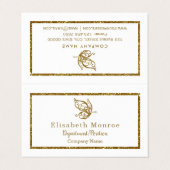 Gold Glitzer Butterfly Doppeltreue Visitenkarten (Außenseite Aufgefaltet)