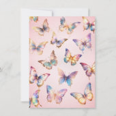 Gold Glitzer Butterfly Geburtstagsfeier Einladung (Rückseite)