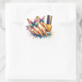 Gold Glitzer Butterfly Nails Runder Aufkleber (Tasche)